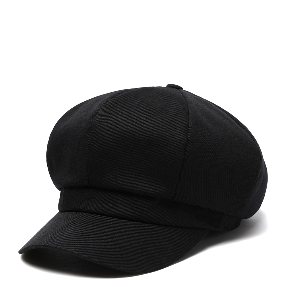 COTTON NEWSBOY CAP (BLACK)